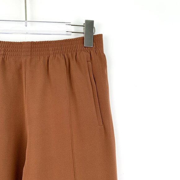 CHLOE French Made Marron Rouge Silk Elastane Casual Pants Size 36 Dark Brown - Picture 6 of 7